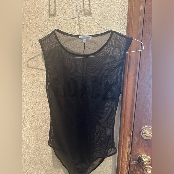 Charlotte Russe Mesh “ROCK” Bodysuit - Picture 1 of 3